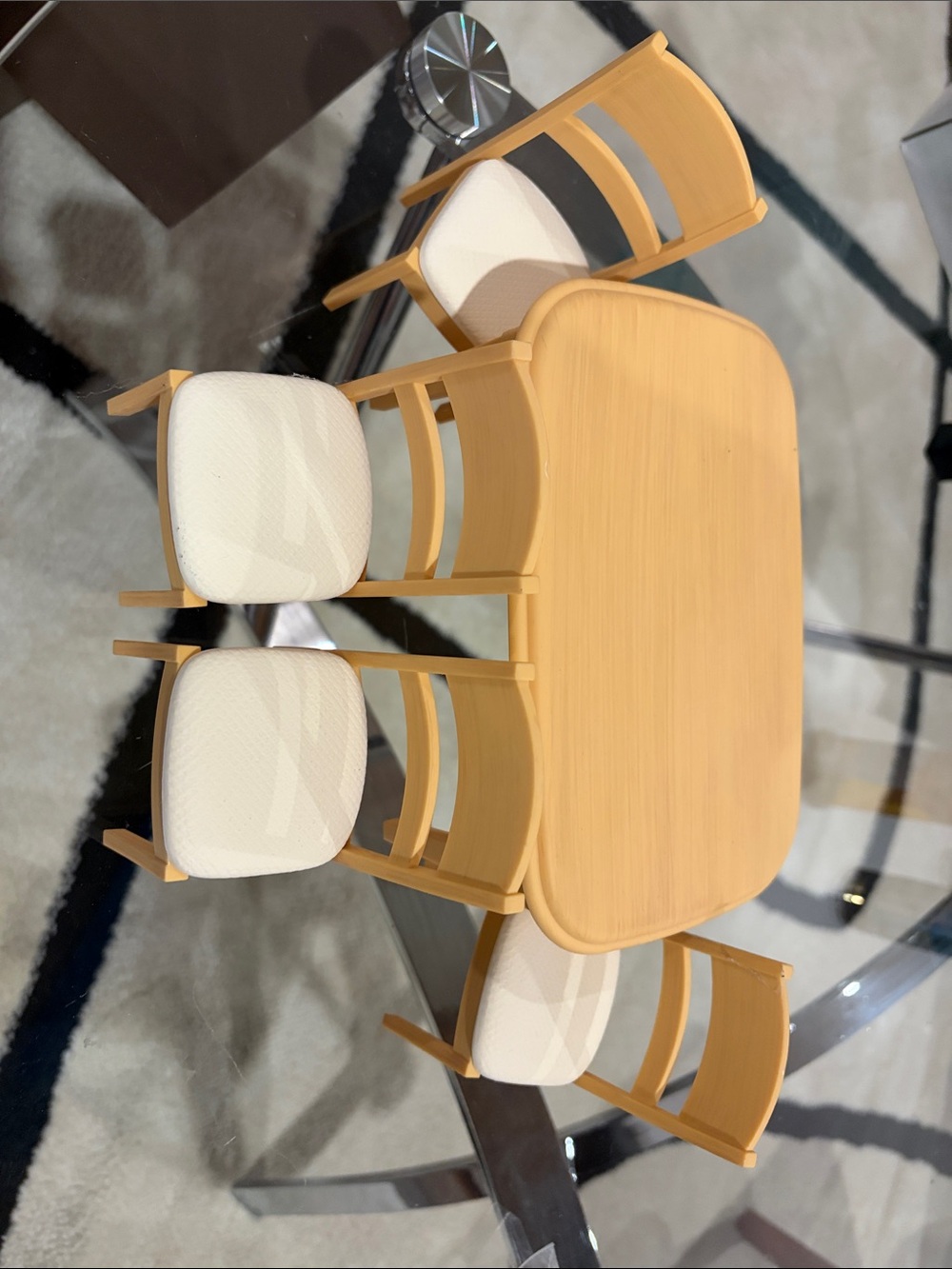 Dining Table Set with Cream Seats